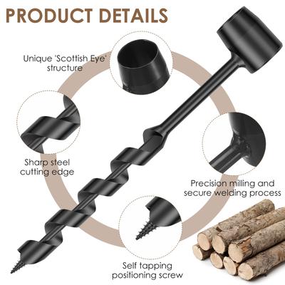 Multifunktionale Holzbohrer Buchse Bushcraft Outdoor Survival Handbohrer Kohlenstoffstahl Manuelle Schnecke Überlebensbohrer Selbstschneidend Lochen