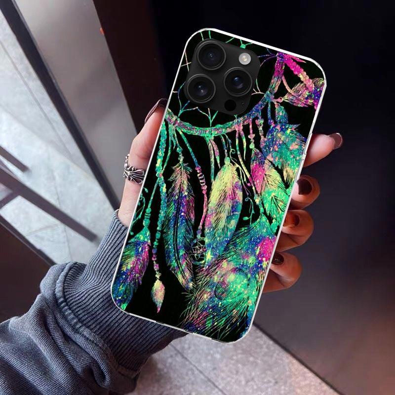 Retro Feather Dreamcatcher Phone Case For iPhone 17 Air 16 15 Pro Max 14 Plus 13 Mini 12 11 Cover 7 8 SE Silicone Shell Print Fu