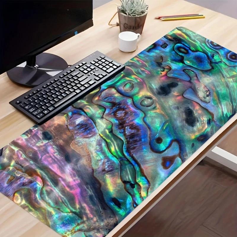 1pcs Pastel Blue Pink Gold Marble Print Stitched Edges Large Nonslip Gaming Mouse Pad Desk Mat