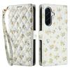 For Samsung Galaxy A36 5G/A56 5G Lommebokdeksel Rombeformet Blomsterdesign Lær Flipptelefondeksel med Stropp