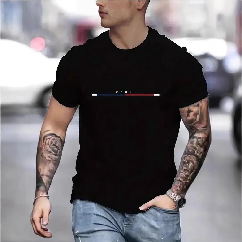 Loose Men's T-shirt New Summer Men's Popular Wide-print Short-sleeved T-shirt