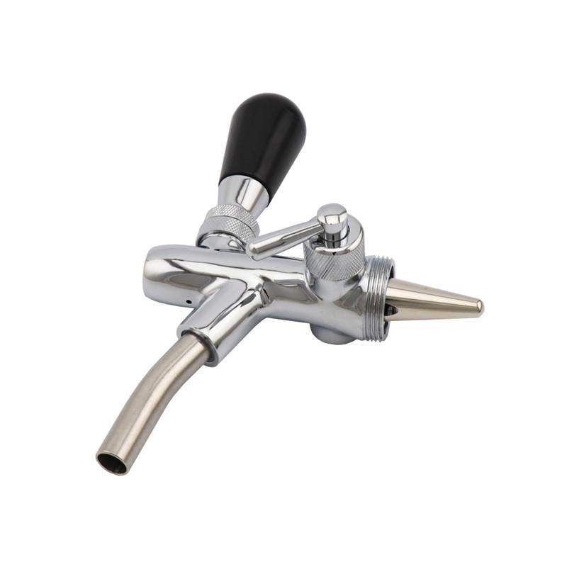 Rubinetto per Birra Regolabile con Stelo da 4 pollici Cromato Controllo del Flusso Rubinetto per Birra Homebrew Kegerator Rubinetto per Birra alla Spina