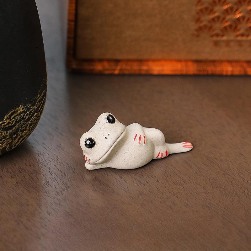 Ceramic Frog Pottery Lotus Leaf Lotus Leaf Tea Pet Tea Table Decoration Tea Room Decoration Crafts Cute Fun