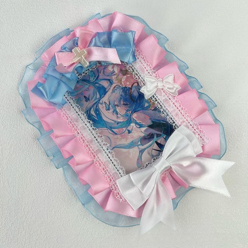 

Серия Девочка-волшебница Сладкий держатель для карточек Ручная работа Фоторамка 3 дюйма Рукава для K-pop фотокарточек для демонстрации карточек Японский стиль Оптом розовый