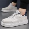 Spring and summer men's shoes new breathable leather surface white shoes platform sports shoes casual board shoes tide