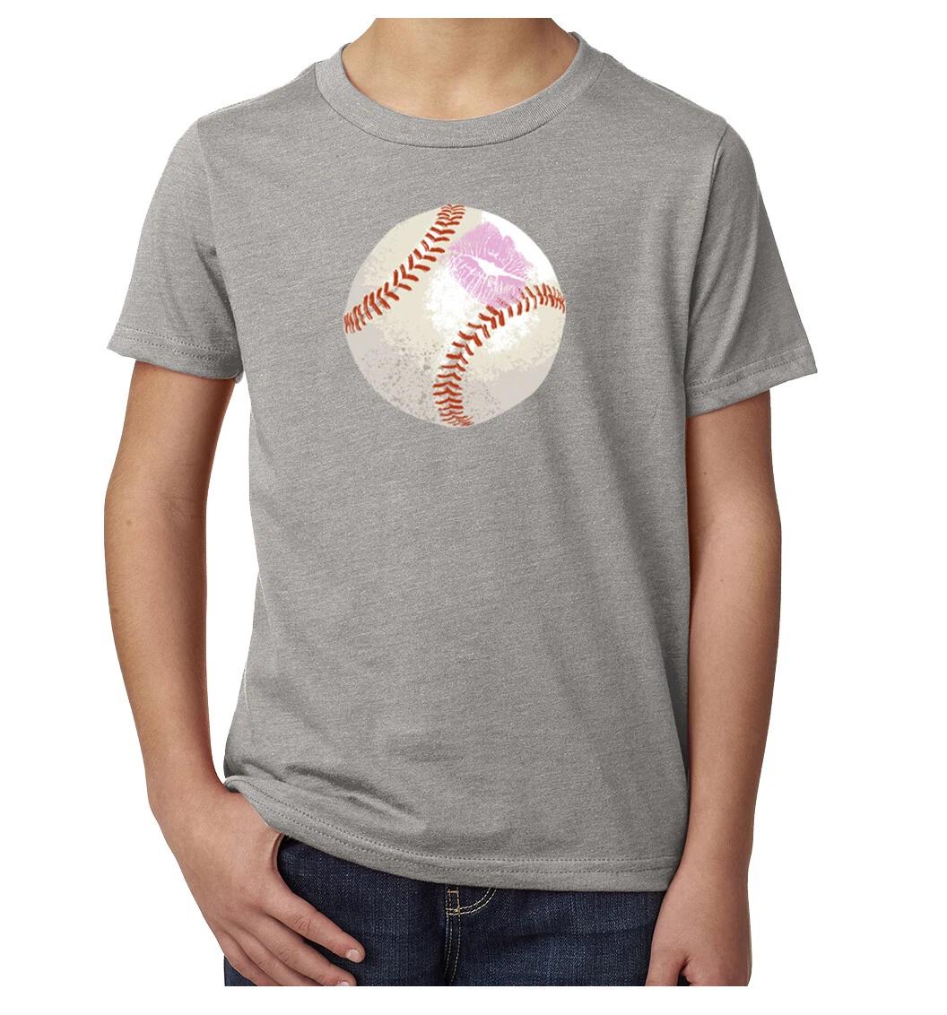 Baseball Kiss T-Shirts, Kid s Baseball T-Shirts, Cute Baseball Shirts XL