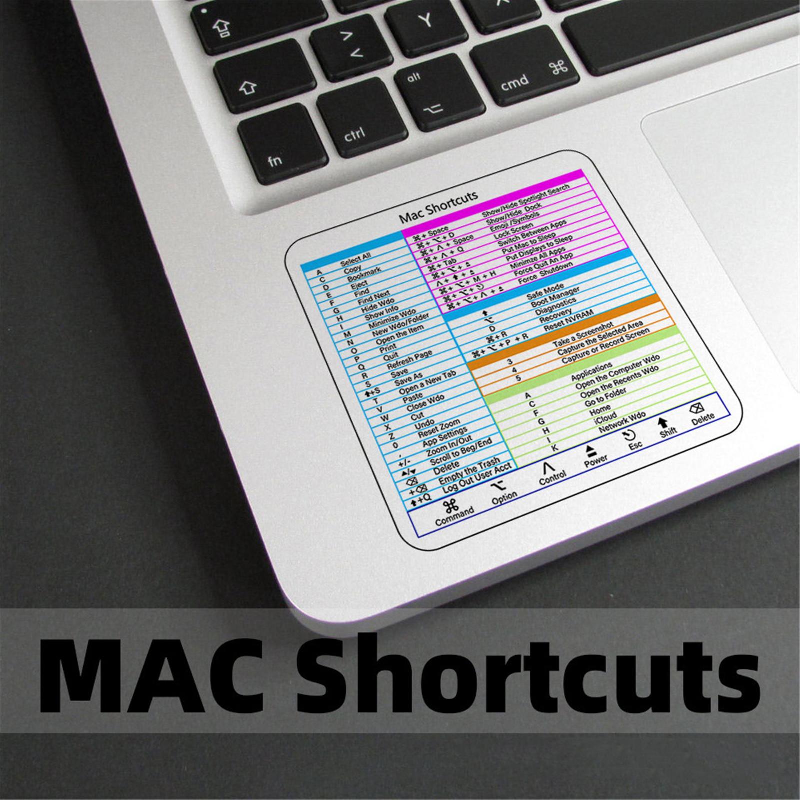 Keyboard Shortcut Stickers, + Word/Excel Quick Reference Guide Keyboard Shortcut Stickers For Any PC Laptop No-Residue Vinyl (Clear) One Size