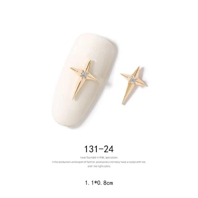2pieces 3D Metal Zircon Nail Art Jewelry Japanese Nail Decorations Top Quality Zircon Crystal Manicure Zircon Diamond Charms