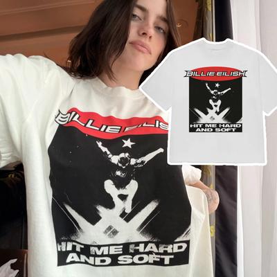 Billie Eilish Movie Hit Me Hard and Soft Same Style Graphic Unisex Shirt, 2026 Summer New Men's Cotton Y2k Fashion T-shirt