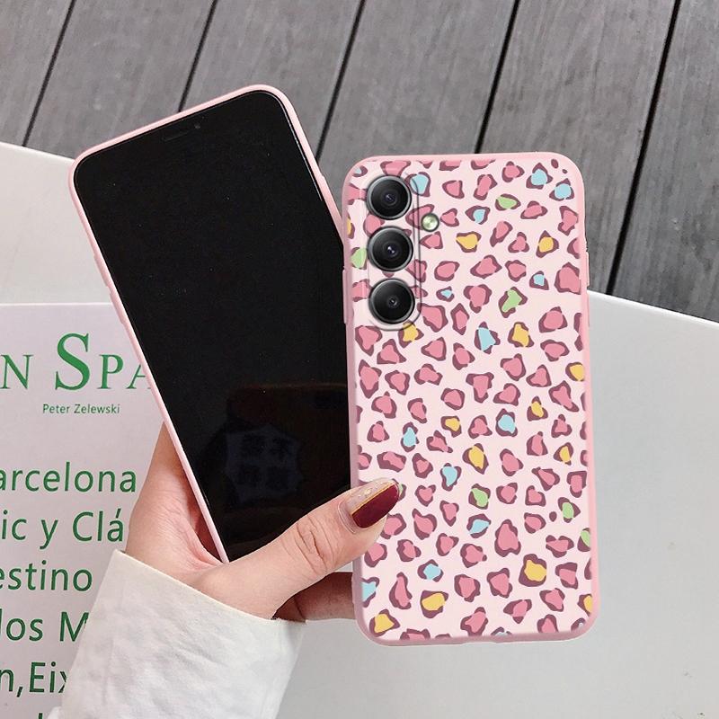 

Милый чехол с леопардовым принтом для iPhone 15 Samsung S25 Ultra A55 S24 FE A16 Xiaomi Redmi Note 14 13 Pro 14C Huawei Honor 200 противоударный матовый чехол Samsung Galaxy A30s розовый