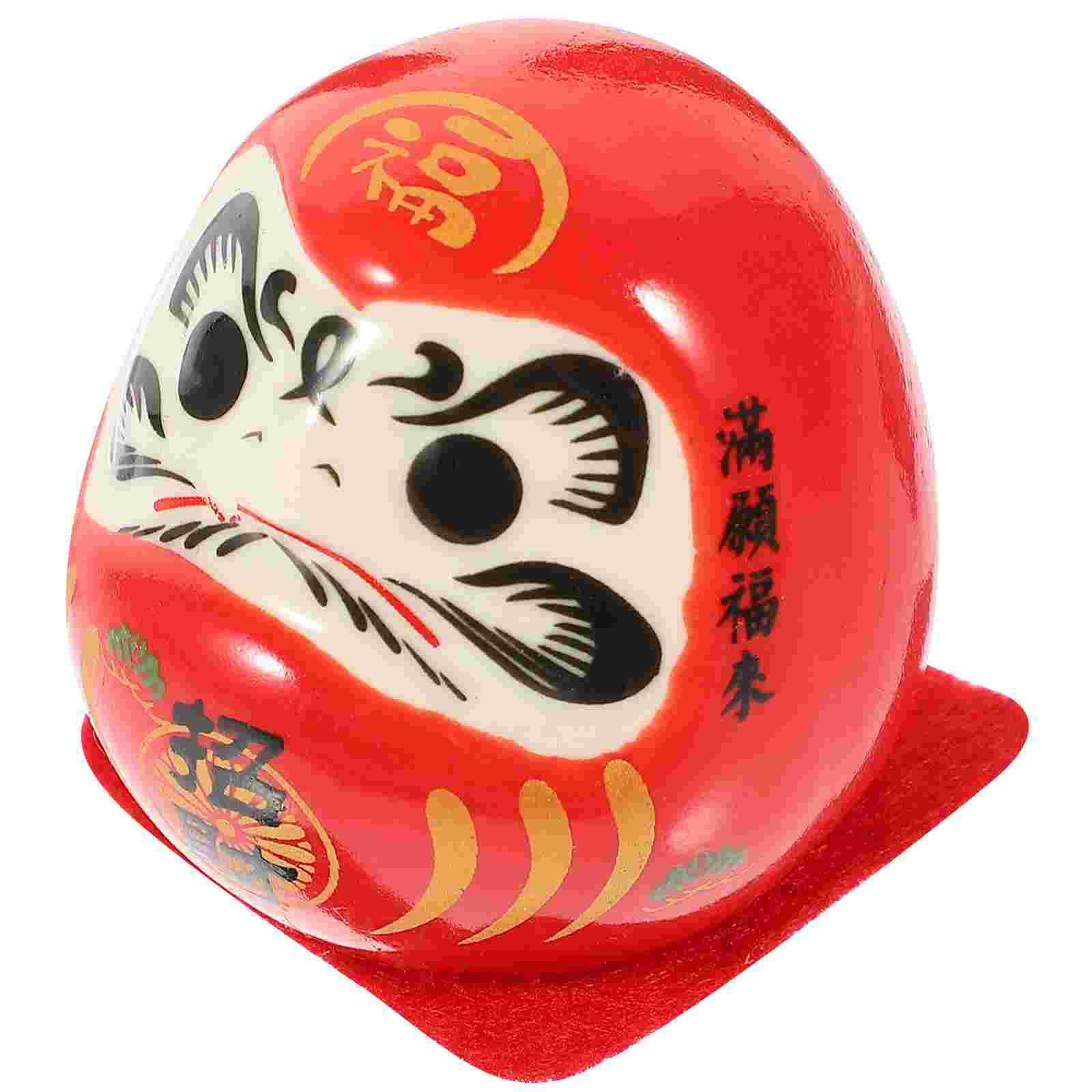 

Car Dharma Eggs Daruma for Baby Japanese Ornament Ornaments Ceramic Figurine Figurines Red Wealth Dashboard Decor Miss 4.70X4.40X4.20CM червоний