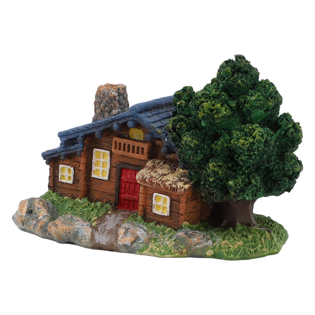 Landscape House Figurine Resin Village Hut Ornament Bonsai Decoration for Home Gardening