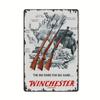 Vintage Winchester Tin Sign Retro Wall Decor with Rifles Game Animals for Man Cave Bar Garage or Outdoor Decor P