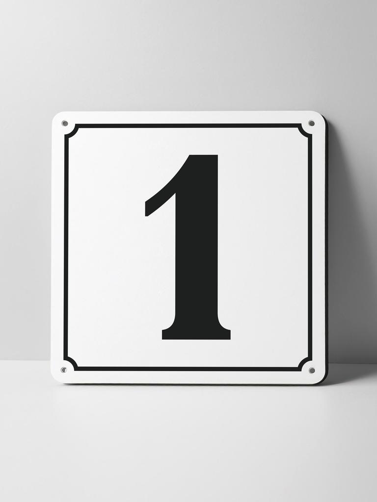 Metal Sign Black House Number On White Background Outdoor Wall Art Decor