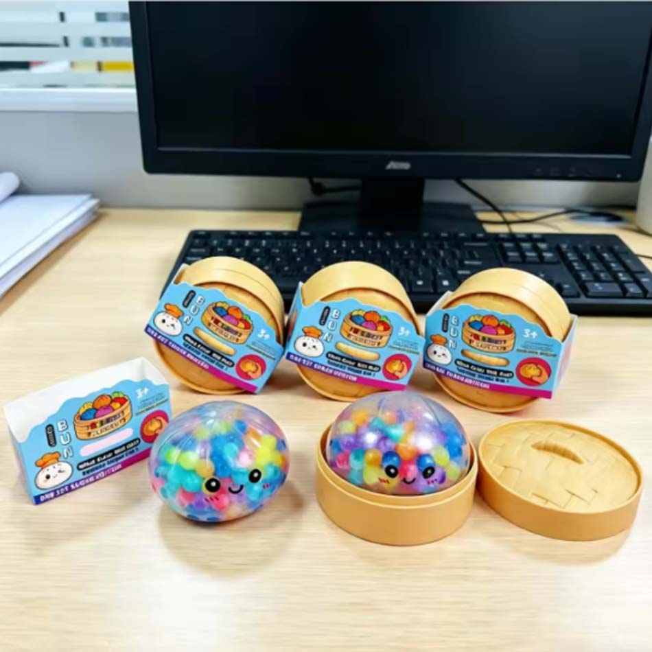 Bolas de Masa de Burbujas de Colores para Apretar con Vaporizador Bola de Masa Suave de TPR Juguete de Estrés Fidget Pan Creativo Divertido Regalo