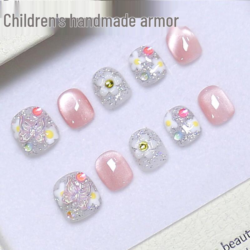 Tseye Handmade Wearable Nail Art Patches for Kids (6-8 Yrs) with Storage Box