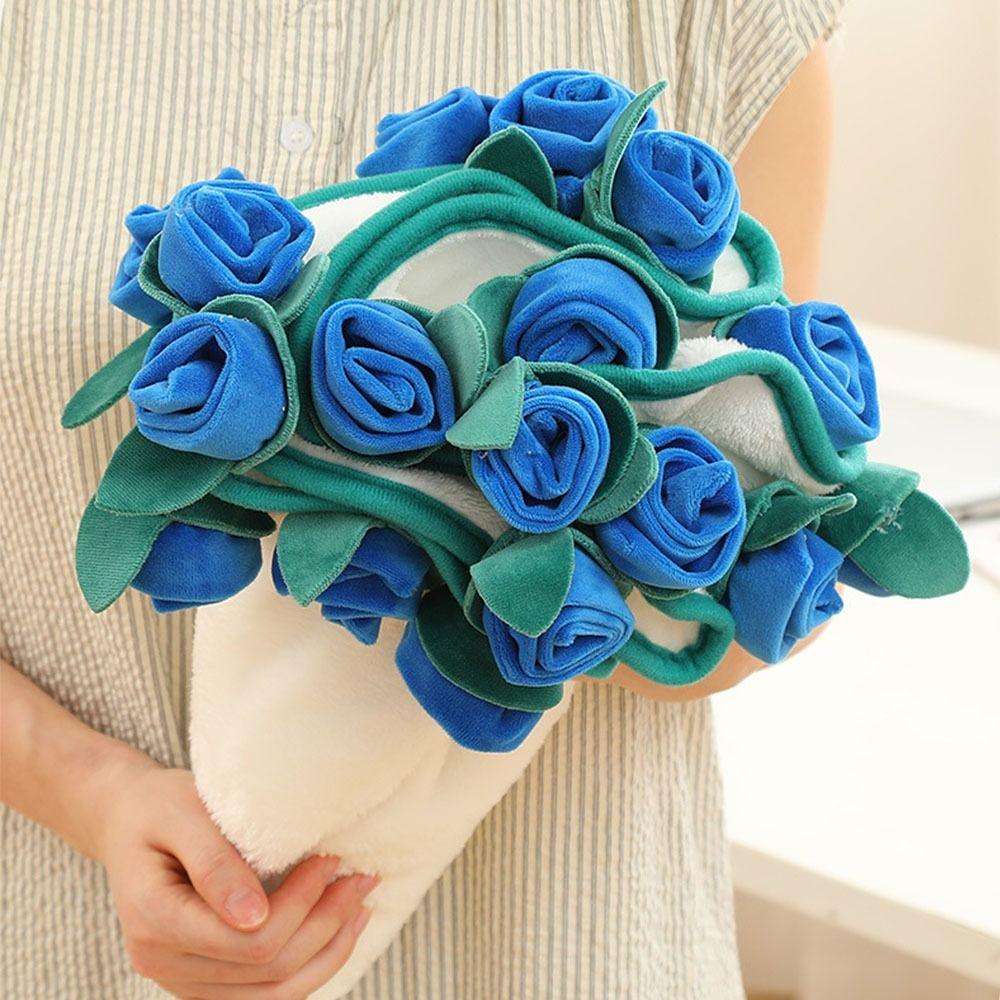 Flannel Rose Blanket Finished Product Rose Nap Blanket Portable Artificial Flowers  Confession Gift