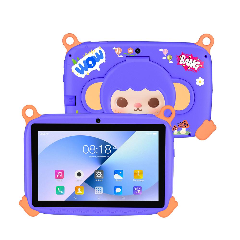 Kids 7 Inch Tablet with Cartoon Monkey Pattern 4GB RAM 64GB ROM Android 13 Google Certified Learning Education Games