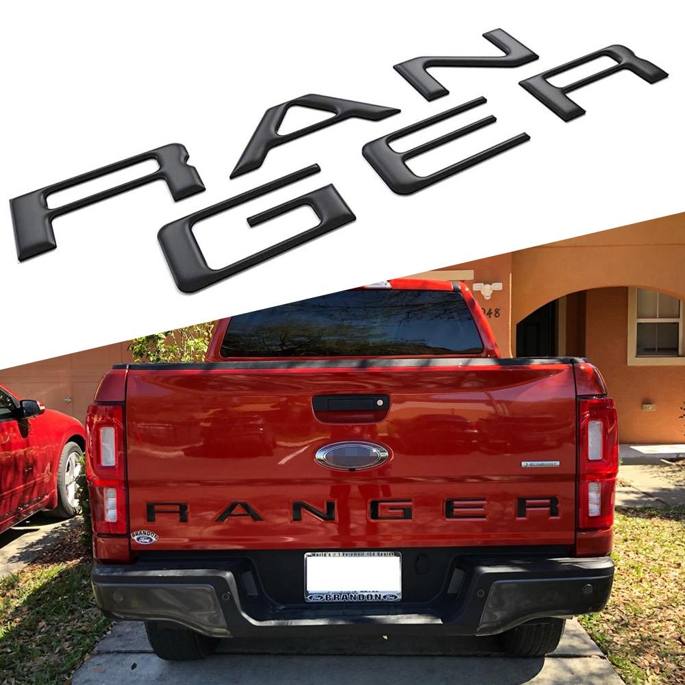 Tailgate Insert Letters for Ford Ranger 2019 2020, 3D Raised & Decals Letters, Tailgate Emblems чёрный