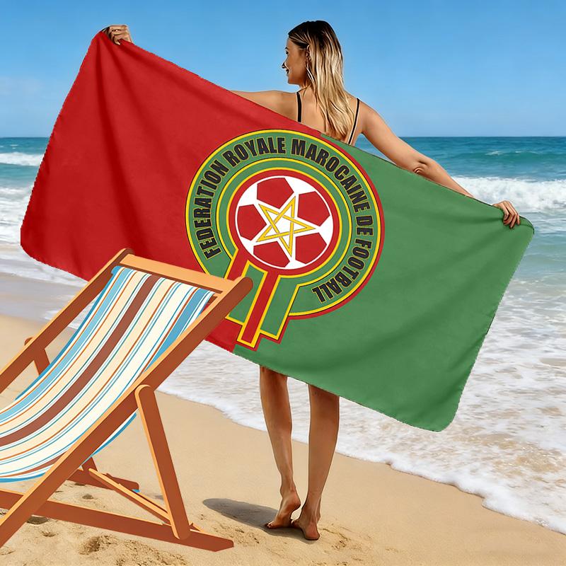 Morocco National Football Team Print Beach Towel, Large Soft Quick Dry Towel for Beach Camping Swimming