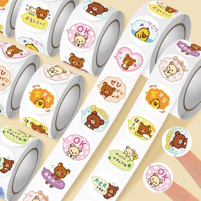 500PCS Kawaii Cartoon Rilakkuma Anime Stickers DIY Phone Luggage Scrapbook Kids Birthday Gifts Toys Cute Sticker Decal