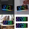 Color Changing Bedside Clock LED Time Week Date Display Quiet Night Light Brightness Adjustable Home Bedroom Accessory