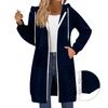 Lässige Hoodie-Jacke Damen Mode Raglanärmel Langarm Doppelreißverschluss