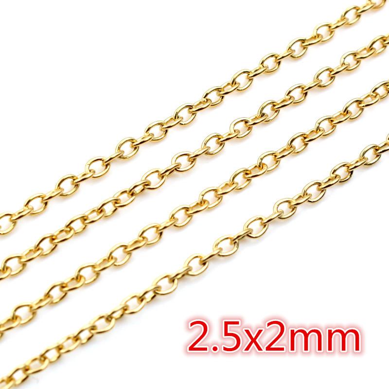 5 Meters/Lot Never Fade Stainless Steel Gold Plated Necklace Chains For DIY Jewelry Findings Making Materials Handmade Supplies