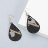 Women's Mixed Color Faux Horsehair Leather Teardrop Earrings - Retro High-end Christmas Gift