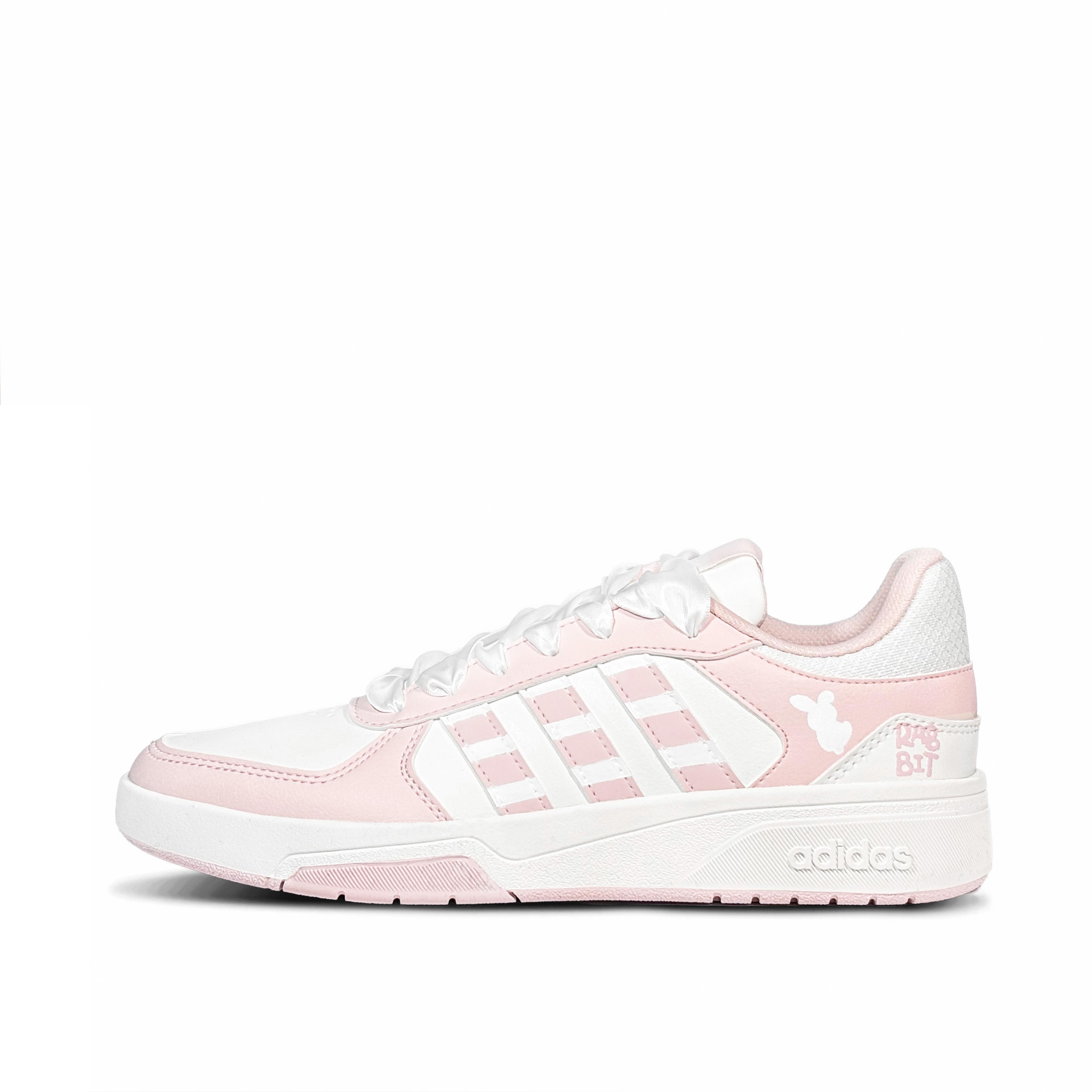 

Adidas COURTBEAT Velvet Bunny Low top Skateboard Shoes Unisex Pink White KI6785(Team-814) 36