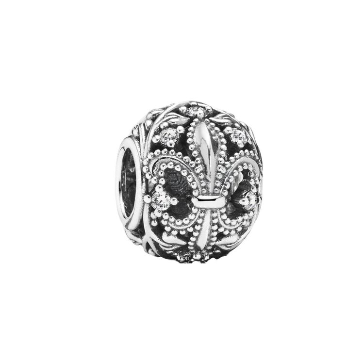 Pandora Iris Flower Charm Pendant Unisex pendant Silver 791378CZ Silver,F