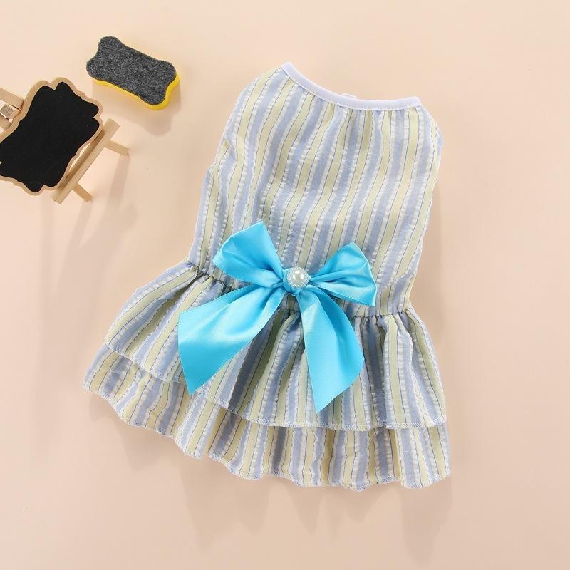 Vertical Stripes Dog Dresses Summer Small Dog Clothes Ropa Perro Chihuahua Cute Skirt Puppy Princess Dress Yorkshire Pet Clothes