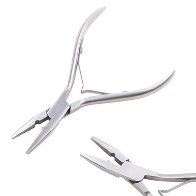 1 Stück NEUE Edelstahlzange für Haarverlängerung Silber Kleine Größe Mikroringe Perlen Näher Werkzeuge Zange