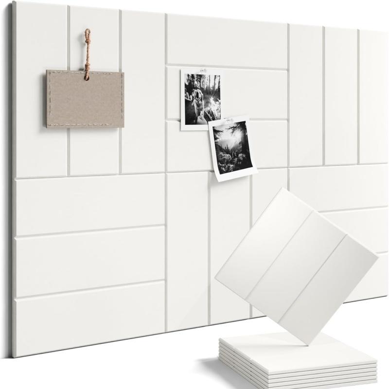 12pcs Large Arched Felt Bulletin Board, Self-Adhesive Notice Board, Foldable Decorative Felt Pin Board, Decor Soundproof Panel