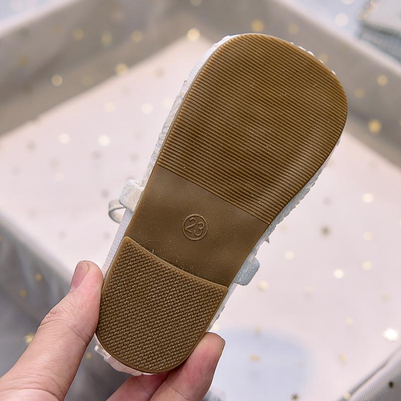 2025 Sommer Mädchen Süße Atmungsaktive Netz-Prinzessin Schuhe mit Feuerwerk Muster & Schleife