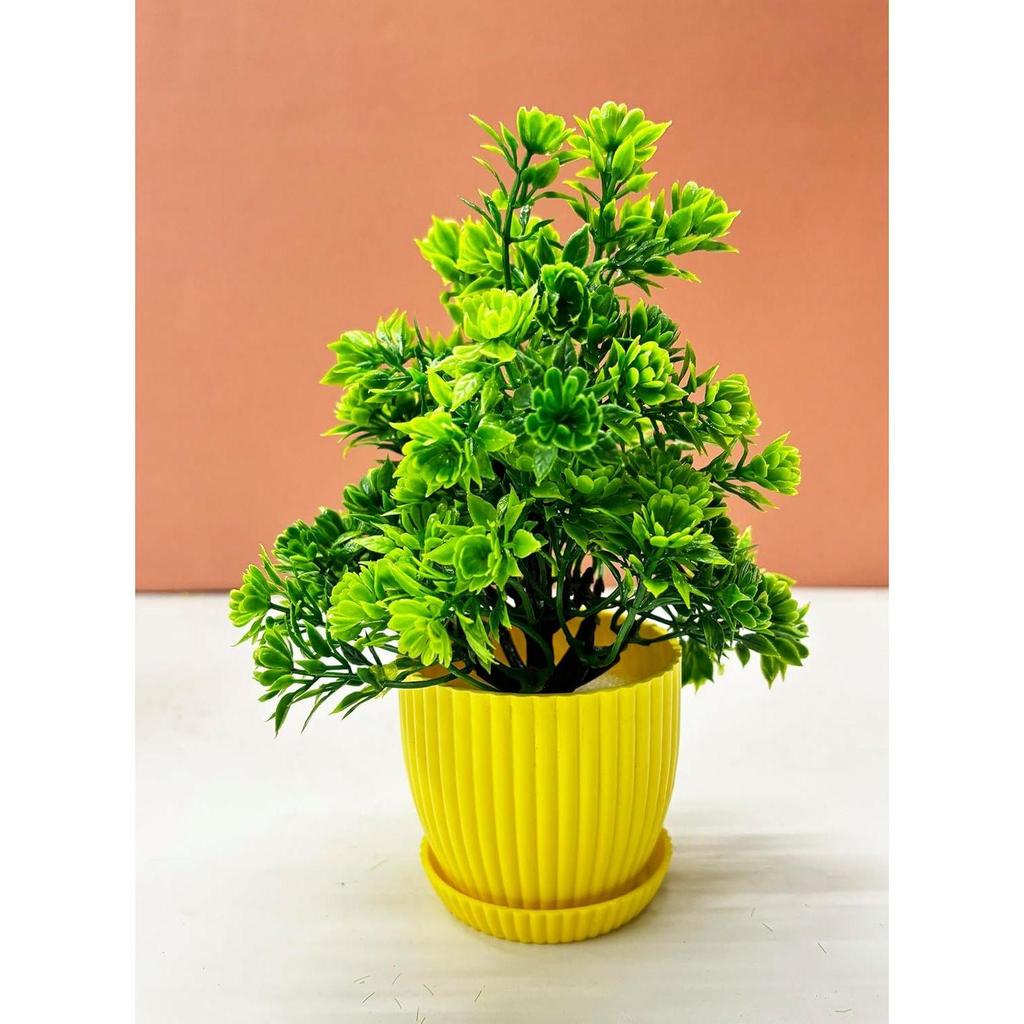 6 balení malých umělých rostlin, mini umělé rostliny do interiéru pro domácí, farmářskou, koupelnovou polici dekor (Výška : 17 cm, Žlutá) - Plastický