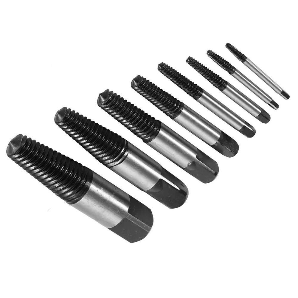 8pcs Easy Out Design Bolt Extractor Set Carbon Steel Broken Bolt Remover Plumbing Maintenance