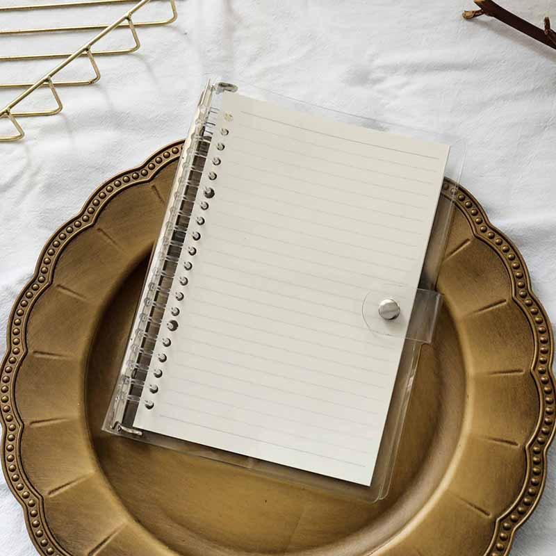 B5 A5 Transparentes PVC Weich Loseblatt-Optik 20 Löcher Farbiger Plastikclip Metallclip Handbuch Abnehmbare Abdeckung Schreibwaren