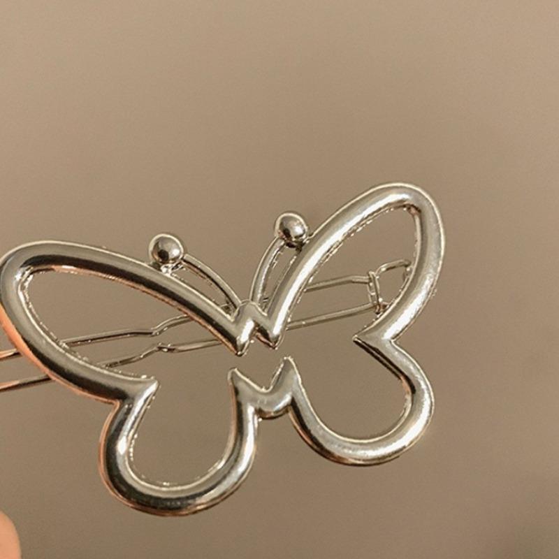 Y2K Vintage Metal Hollow Butterfly Hair Clip Sweet Versatile Bangs Clip Fashion Hairpin for Women Girls Hair Accessories