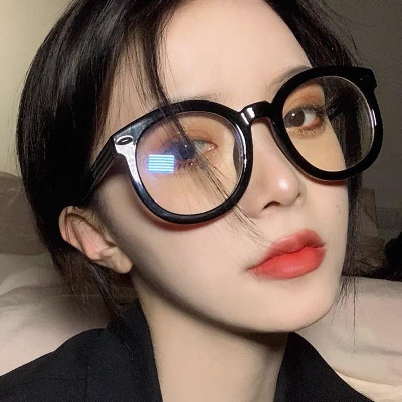Oversized Frame Myopia Glasses Men Women Round Black Short-sighted Eyeglasses Optical Spectacle Eyewear Diopter -0.5 To -6.0