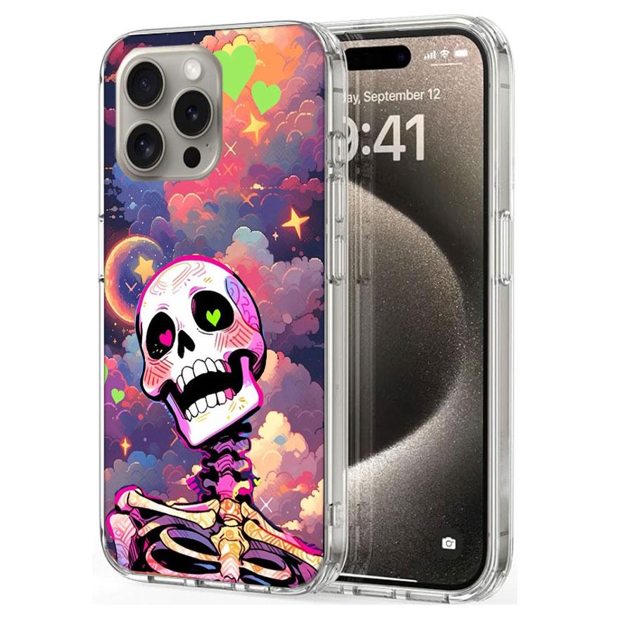 A Funny Skeleton Skull Cases Phone Case For Iphone 17E 16E 17 Air 16 Pro Max 15 Pro 14 Plus 11 13 12 Mini Cover Cases Compatible
