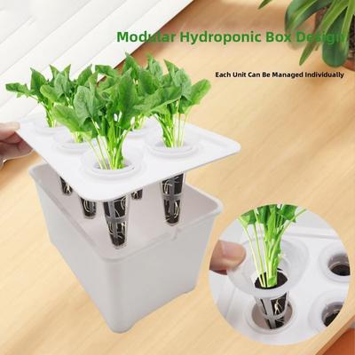 Pudełko do uprawy hydroponicznej 6 otworów System uprawy indoor dla roślin domowych z funkcją symulacji światła słonecznego