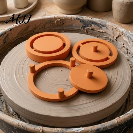 Pottery Studio Supplies 1 Set Foot Ring Tools, Clay Base Maker, Aligned Footing Guide Template, Even Press for Bowls And Mugs, Studios,