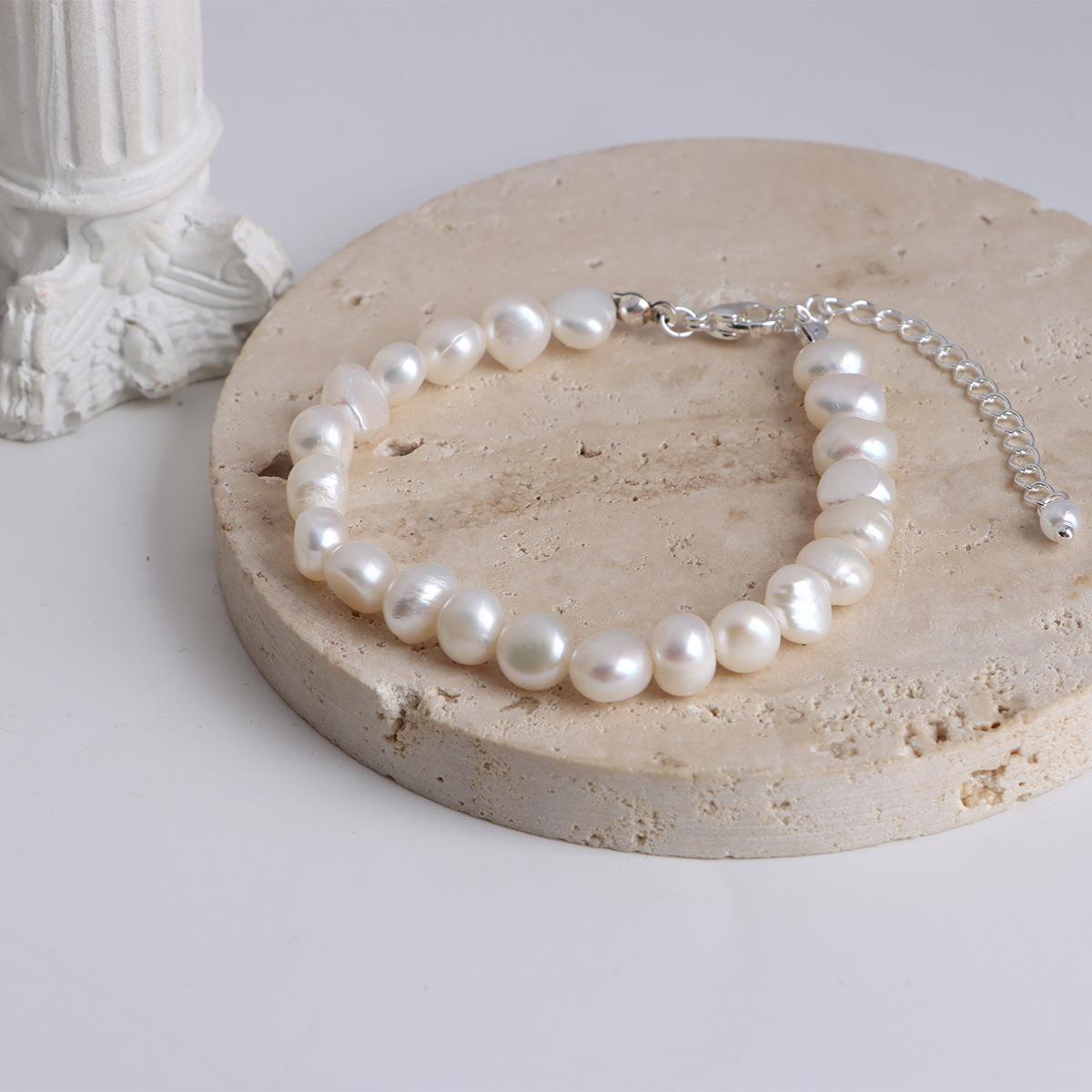 Natural Freshwater Pearl Bracelet Natural Baroque Pearl Beaded Bracelet Simple Versatile Bracelet