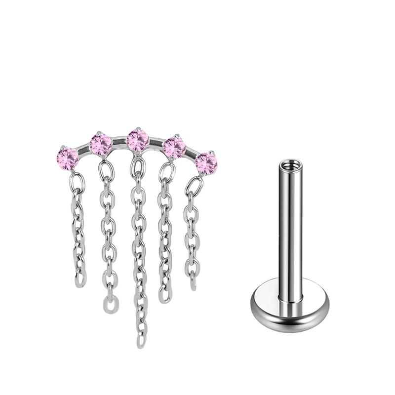 1PC G23 Titanium Labret Stud Internal Thread Ear Studs Flatback Butterfly Horse's Eye Zircon Tragus Cartilage Piercing Jewelry