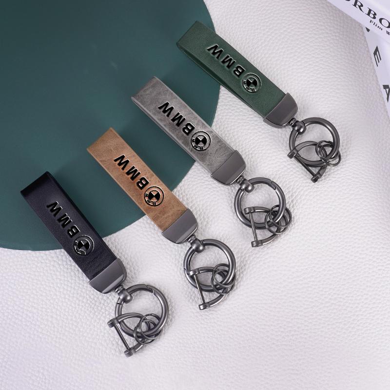 Leather Car Keychain Anti-Lost Keyring Pendant for BMW E36 E46 E53 E90 E60 E61 E93 E87 X1 X3 X5 X6 F30 F20 F10 Keychain Styling rvsh75