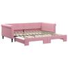 Daybed Pull out Pink 100x200 cm Velvet