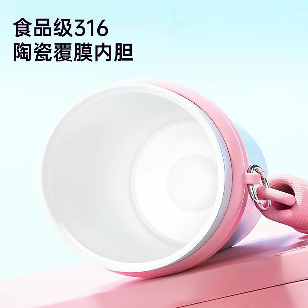 Water bottle girls solid color large capacity thermos cup straw water cup thermal insulation and cold insulation explosive cup