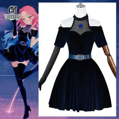 Anime Alien Stage Mizi Costume de Cosplay Femmes Robe Renaissance Noire Vintage Costume de Fête d'Halloween