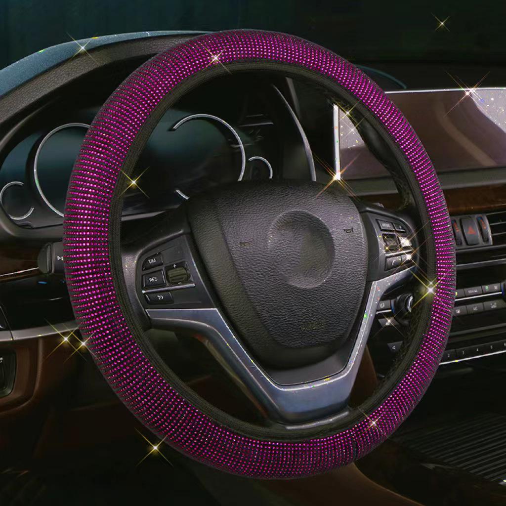 Mode Strass Auto Lenkradbezug Universal Anti Skid Bling Bling Innenausstattung Frauen Fall Auto